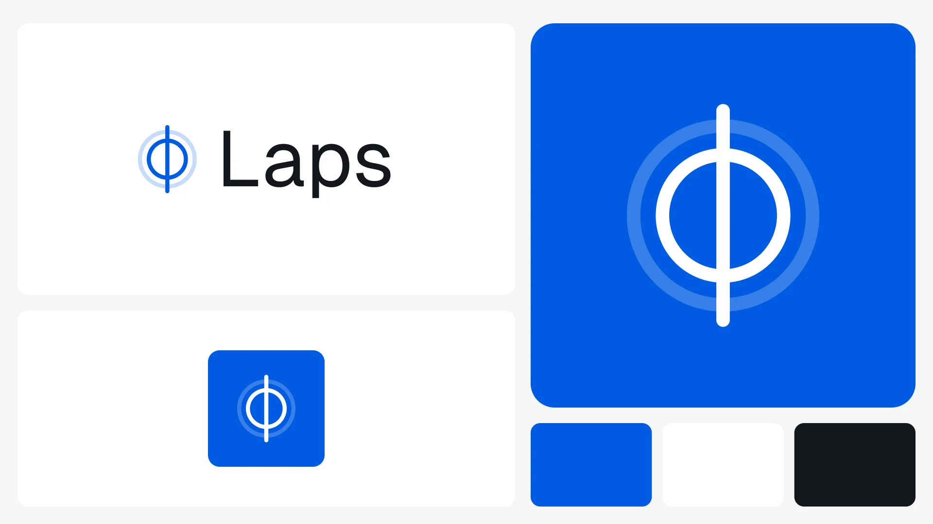 Laps brand mark: two circles sharing one line, a phi glyph read as a lap